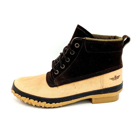 Vintage Women's 9 (40) American Eagle Rawhide & Tanned Leather Splash Duck Boots - Picture 1 of 7